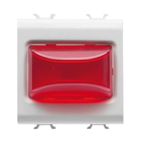 Buton indicator LED roșu GEWISS, 2 module, 12 V