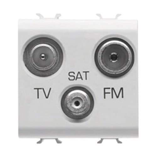 Priză TV-SAT-FM GEWISS Chorus, albă, modulară