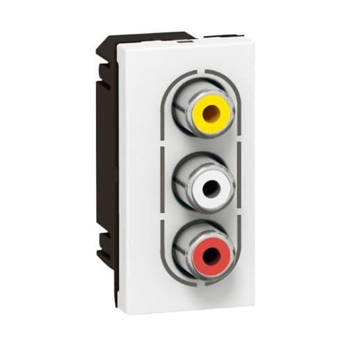Priză 3 RCA Audio/Video LEGRAND, alb, 1 modul