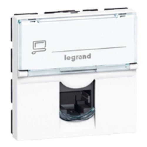 Priză RJ45 LEGRAND Mosaic, Cat 6a, alb, cu ecranare STP