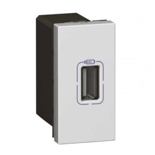 Priză USB LEGRAND Mosaic, 1 modul, aluminiu