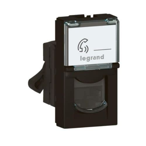 Priză RJ45 FTP cat 6 LEGRAND Mosaic, negru mat, 1 modul