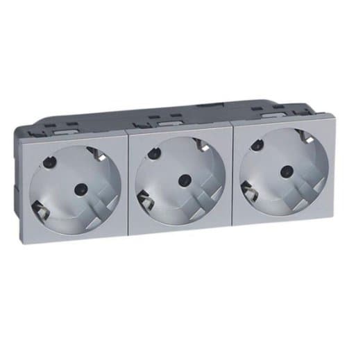 Priză modulară LEGRAND 3x2P+T, 6 module, aluminiu