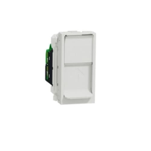 Priză RJ45 UTP cat 5 Schneider Electric, alb, cu obturator