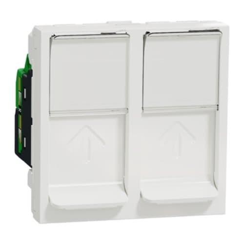 Priză 2xRJ45 STP Cat 6 Schneider Electric, alb, 2 modul