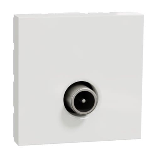 Priză TV tată Schneider Electric New Unica, alb, 2 module, 1,5 dB