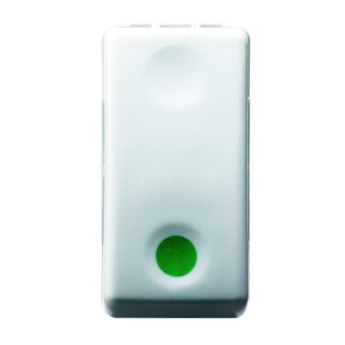 GW20522 Buton cu rev indicat verde Start 1P 10A 1m SY/WH