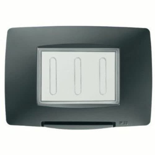 Ramă etanșă GEWISS pentru 3 module, IP55, negru