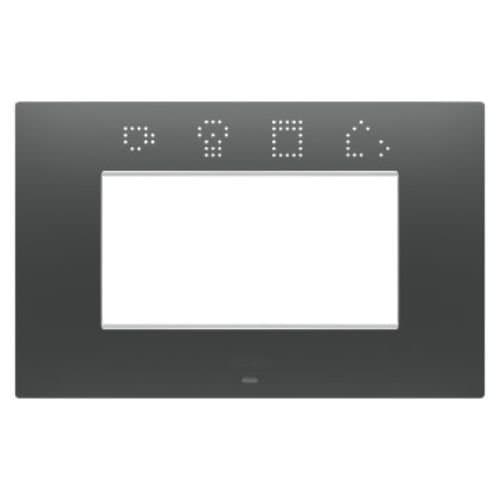 Ramă modulară GEWISS Ego Smart, 4 module, negru satin