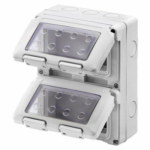Carcasă aparentă GEWISS pentru 8 module, IP55, gri