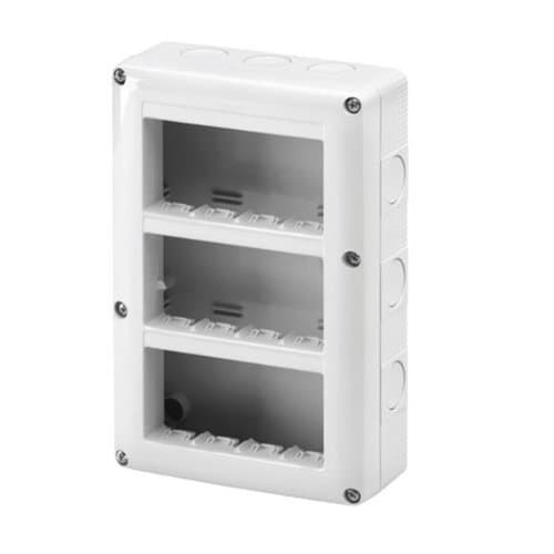 Carcasă aparentă GEWISS pentru 12 module, verticală, IP40, alb/gri