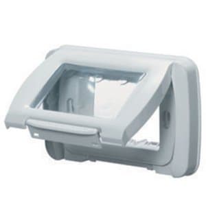 Capac cu ramă și suport 3 module GEWISS, IP55, alb