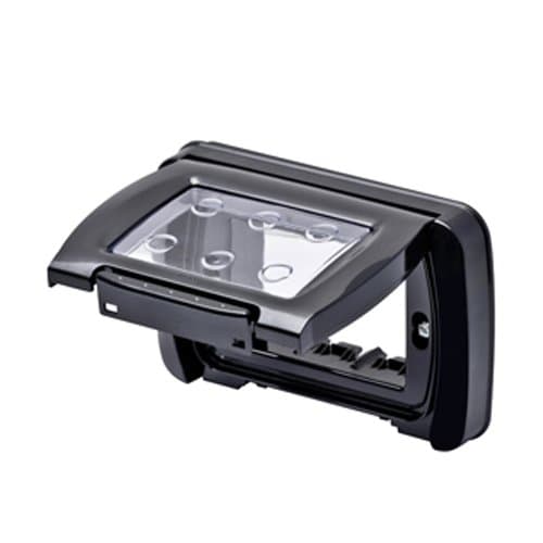 Capac cu ramă și suport 3 module GEWISS, IP55, negru