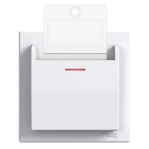Întrerupător cartela Schneider Electric Asfora, alb, 10A