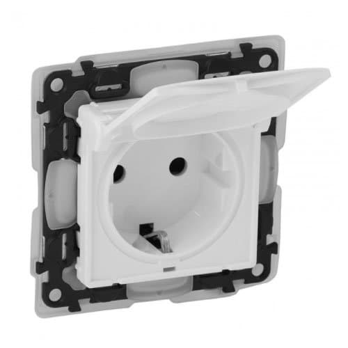 Priză schuko LEGRAND Valena Life, alb, 2P+T 16A, cu capac