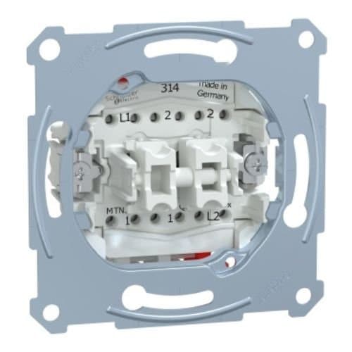 Întrerupător dublu cap-scară Schneider Electric Merten, 10A