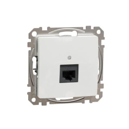 Priză RJ45 UTP cat 5e Schneider Electric, alb, pentru rețea stabilă