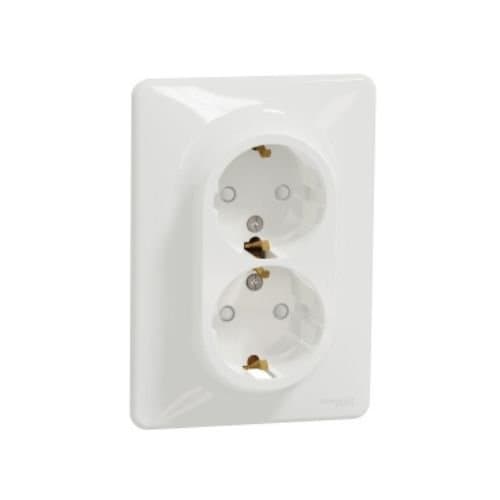 PRZ SDD311221 Sedna Design Priză schuko 2x2P+E 16A Alb
