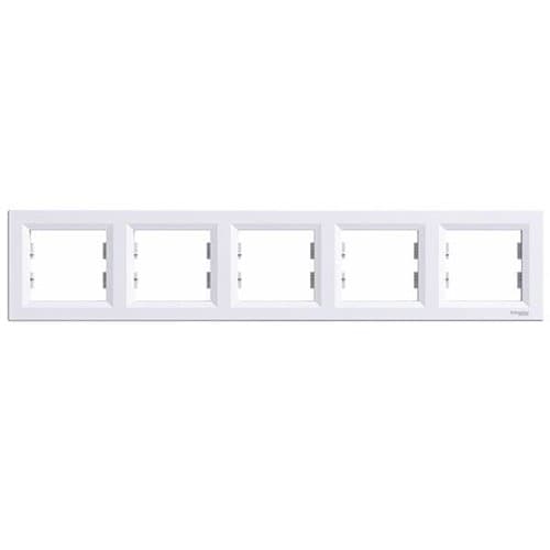 Rama Schneider Electric Asfora cu 5 posturi, alb