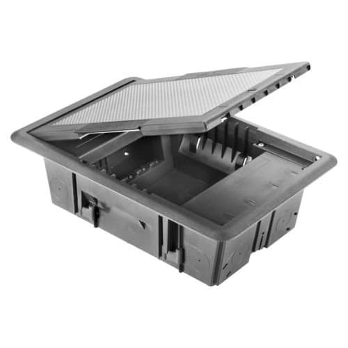 Doză de pardoseală GEWISS cu capac inox și 10 module