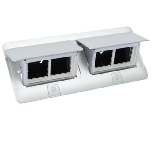 Doză pop-up LEGRAND 8 module (2x4), neechipată, kit inclus, aluminiu