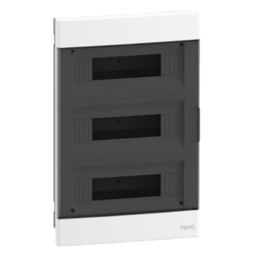 Tablou încastrat Schneider Electric Easy9, 36 module, ușă fumurie, alb