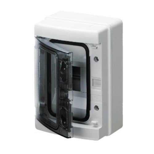 Tablou aplicat GEWISS, 4 module, cu ușă fumurie și protecție IP65