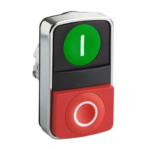 ZB4BL7341 Cap buton dublu verde-roșu I-O 22mm