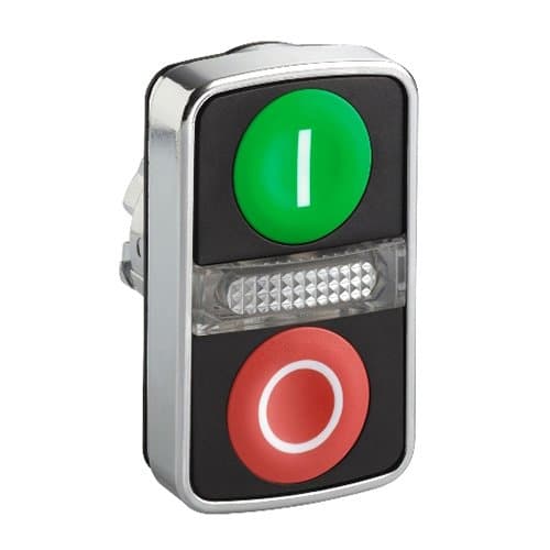 ZB4BW7A3741 Cap buton dublu iluminat verde-roșu 22mm