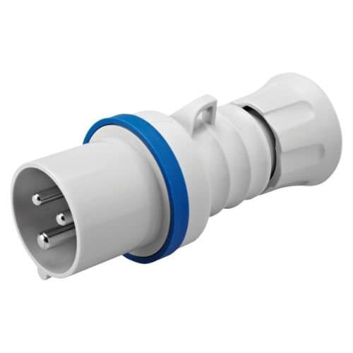 Fișă industrială GEWISS 2P+T 16A, albastră, IP44/IP54