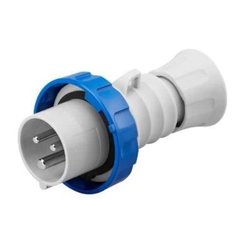 Fișă industrială GEWISS 2P+T 16A, albastră, IP66/IP69
