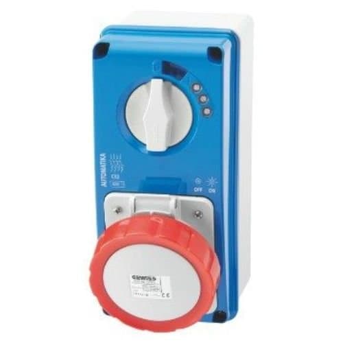 Priză industrială GEWISS cu interblocare, 3P+N+T, 16A, IP67