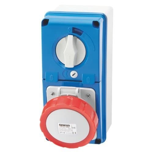 Priză industrială GEWISS 3P+T 16A, IP67, albastră
