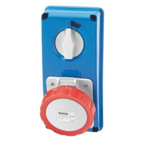 Priză industrială cu interblocare GEWISS, 3P+N+E, 16A, 415V
