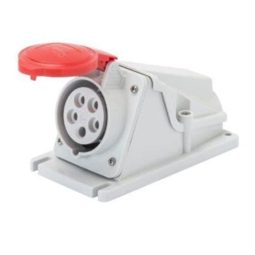 GW62480 Priză ind fixă 90G 2P+E 16A 400V 9h Roșu