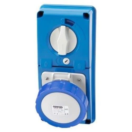 Priză industrială GEWISS 2P+E 32A, IP67, cu interblocare