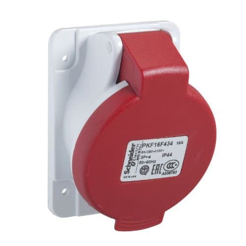 PKF16F435 Priză ind 3P+N+E 16A 380-415V 6h Roșu IP44