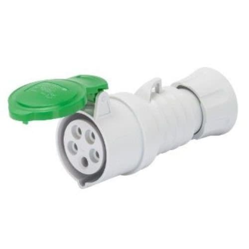Priză industrială mobilă GEWISS 3P+T 32A, verde, IP44/I54