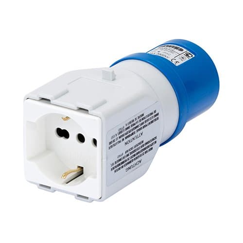 GW64212 Adaptor priză ind 2P+E 16A / Priză 2P+E 10/16A Dual