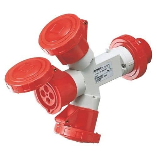 Multiplicator industrial GEWISS, 3 prize 3P+E, roșu, 16A