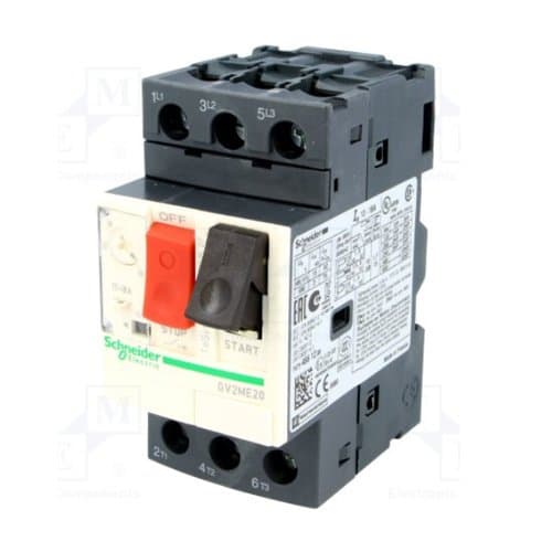 Întrerupător automat tripolar pentru motor Schneider Electric, reglaj 13–18A