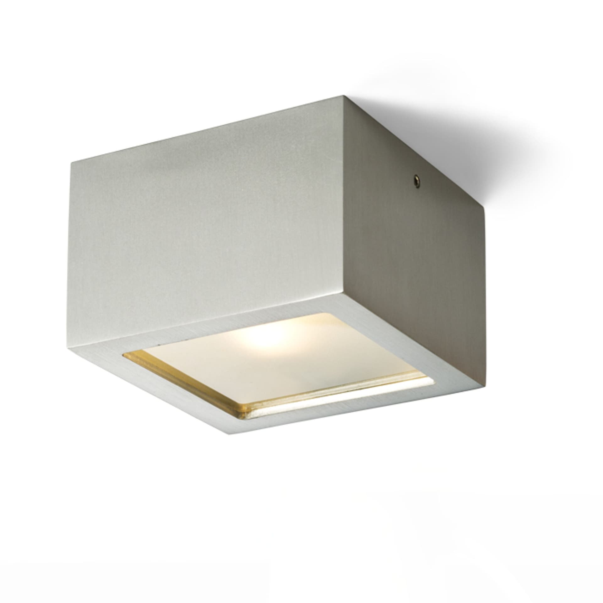 Aplica DEZA pătrată aluminiu/sticlă satinată 230V LED G9 5W IP54