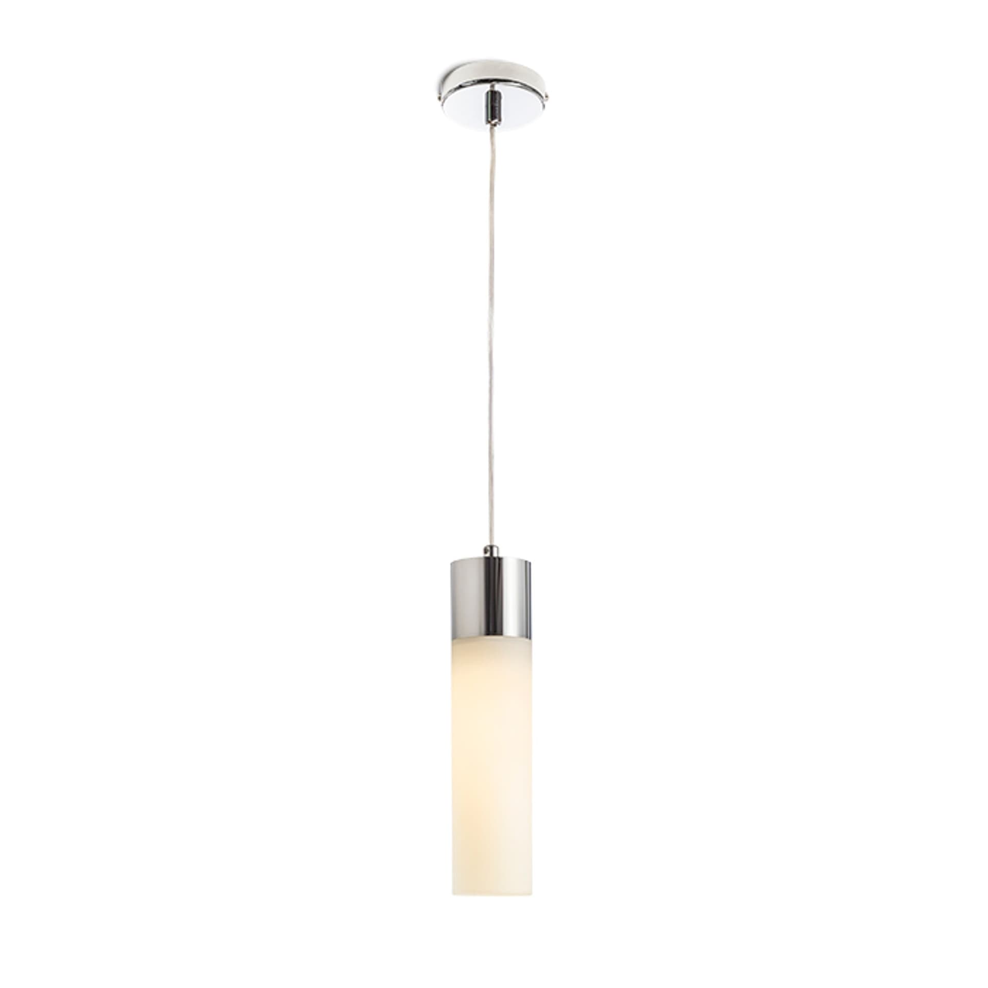 Suspensie Rendl EIGHT, sticlă opal/crom, 230V, LED E27 11W