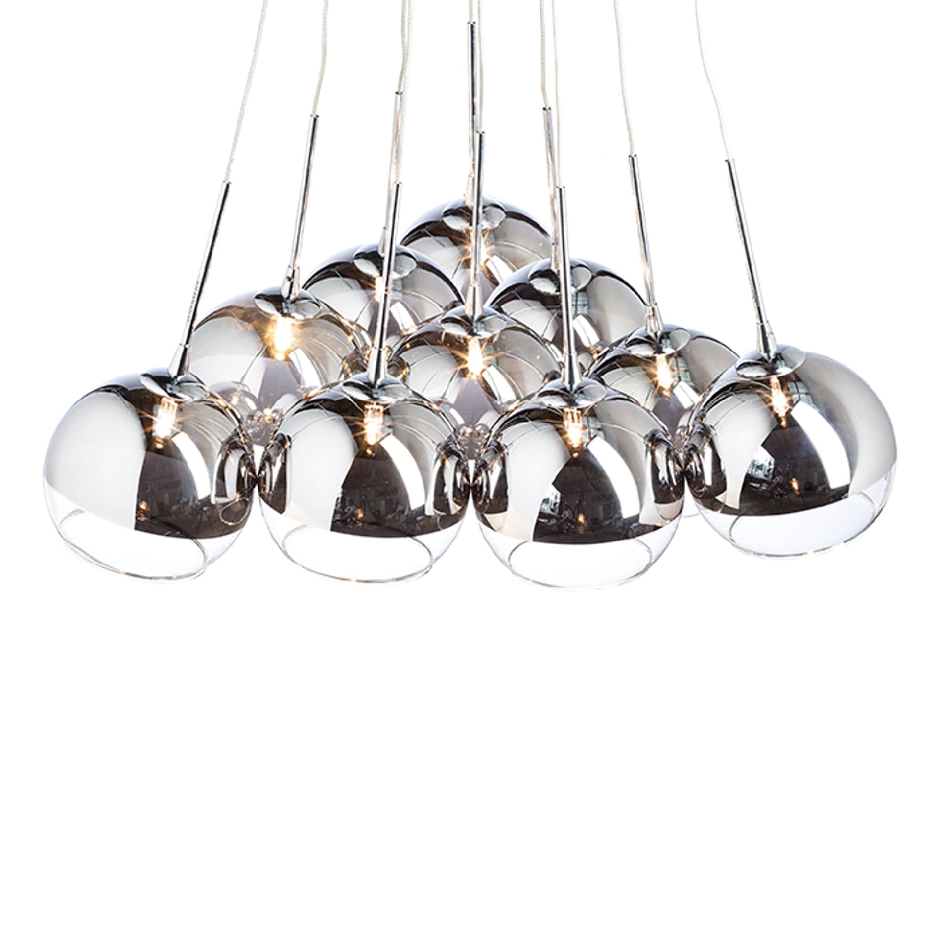 Suspensie Rendl Astral, crom și sticlă transparentă, 10x20W