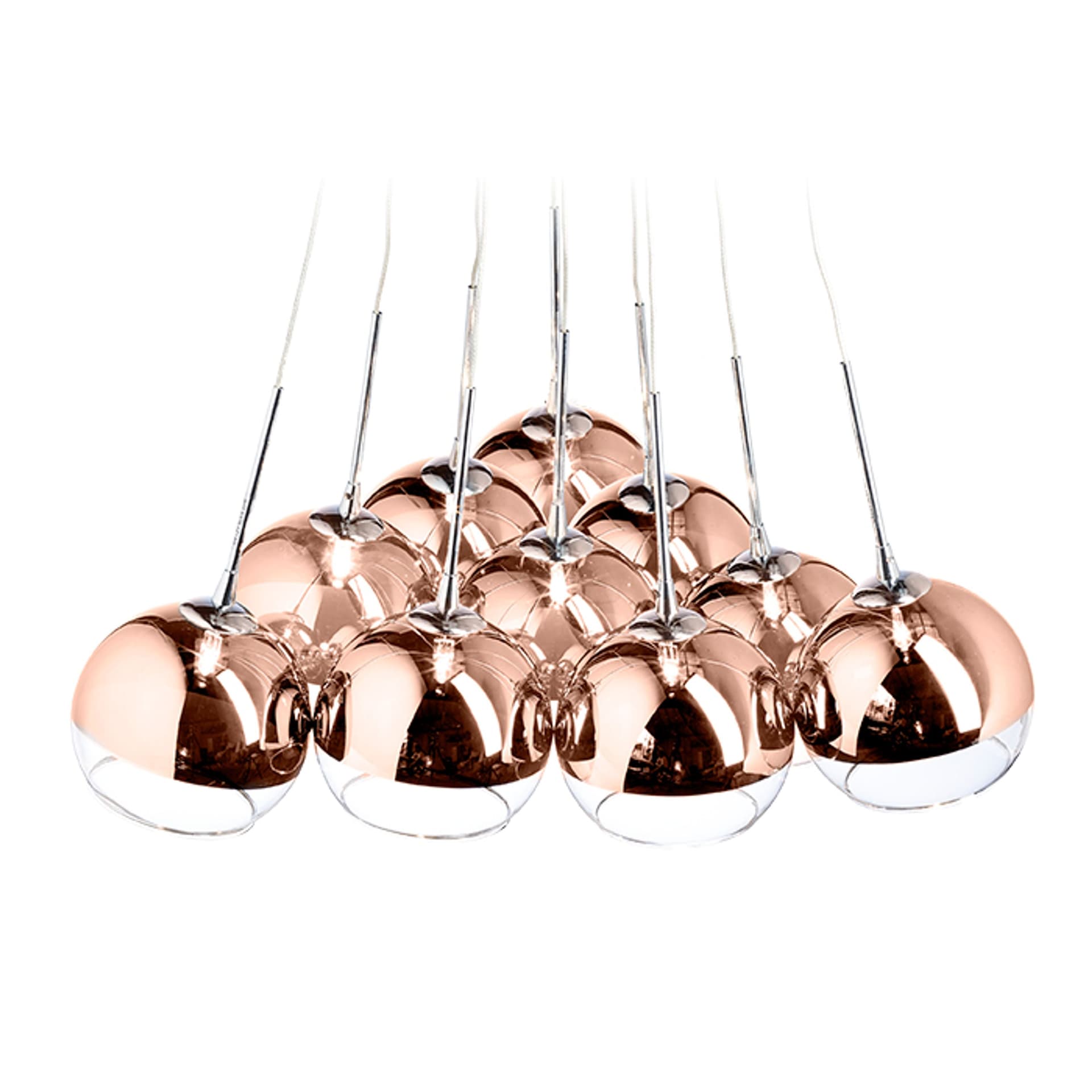 Suspensie Rendl Astral, sticlă cupru/transparentă, 10x20W