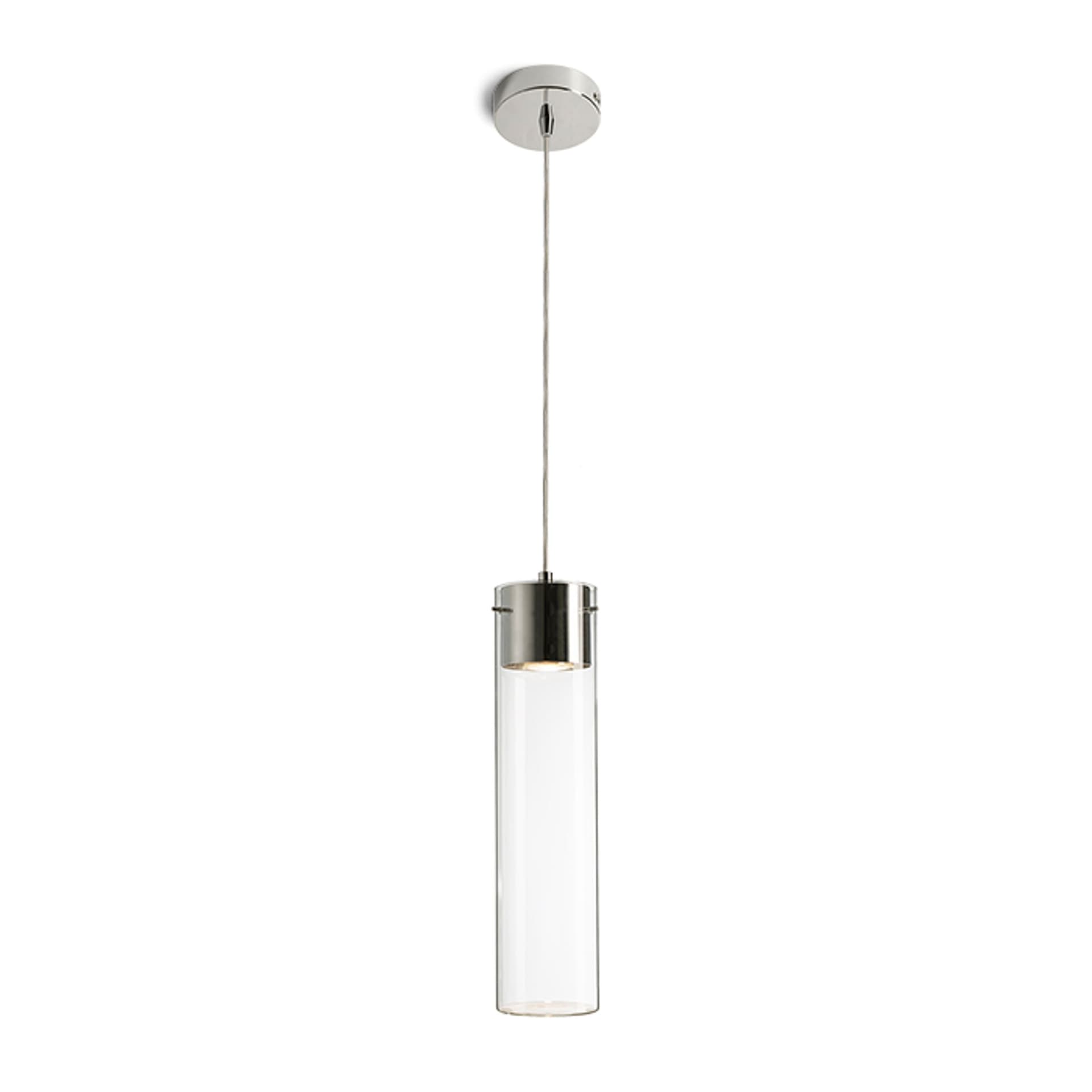 Suspensie GARNISH, sticlă transparentă/crom, 230V, GU10, 9W