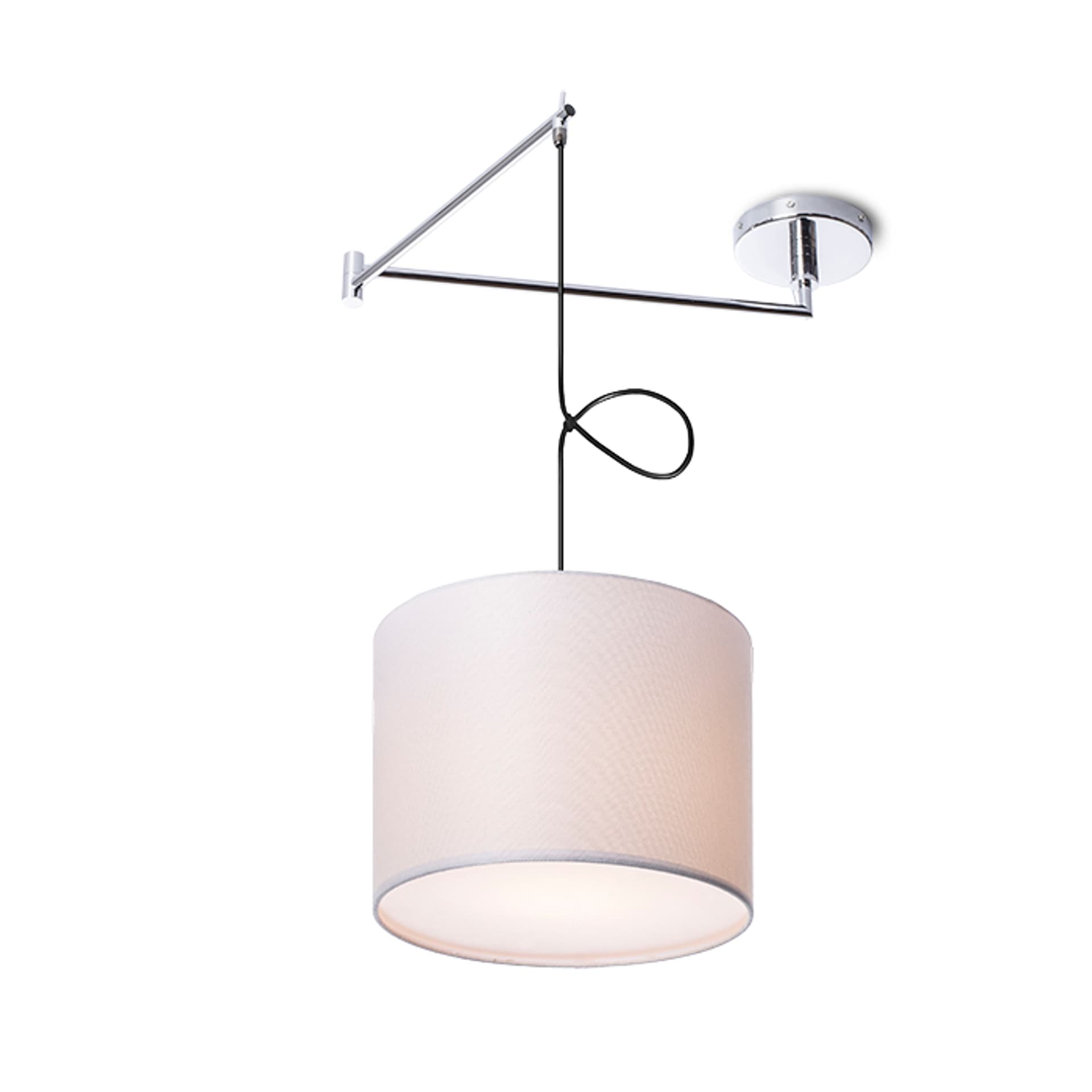 RENDL BROADWAY suspendat, braț alb-crom, 230V, LED, E27, 15W