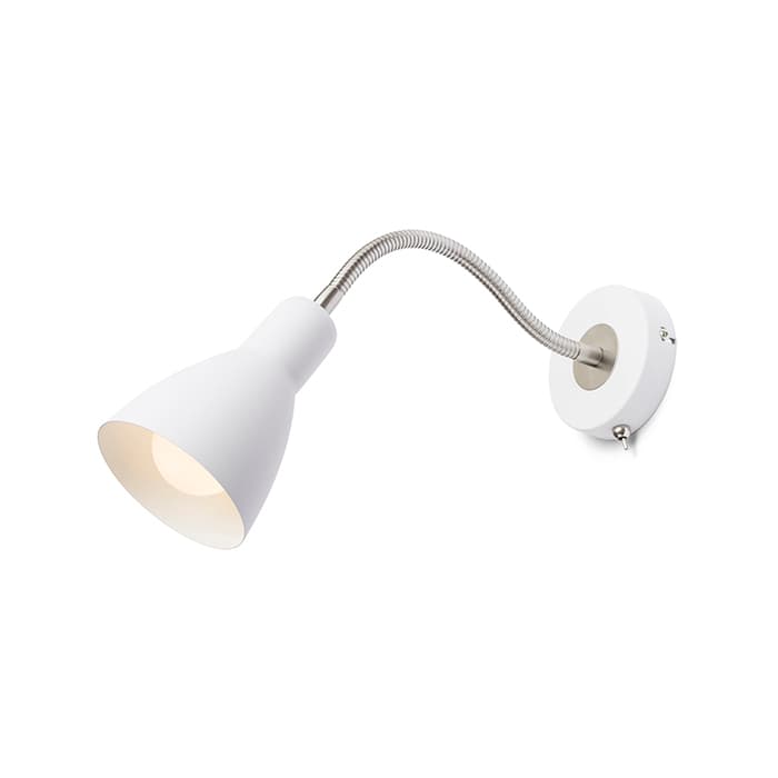RENDL KAYA de perete alb nichel mat 230V LED E27 15W