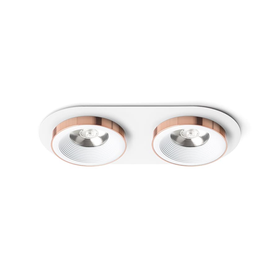 Corp încastrat Rendl alb cupru LED, lumină caldă, 2x10W
