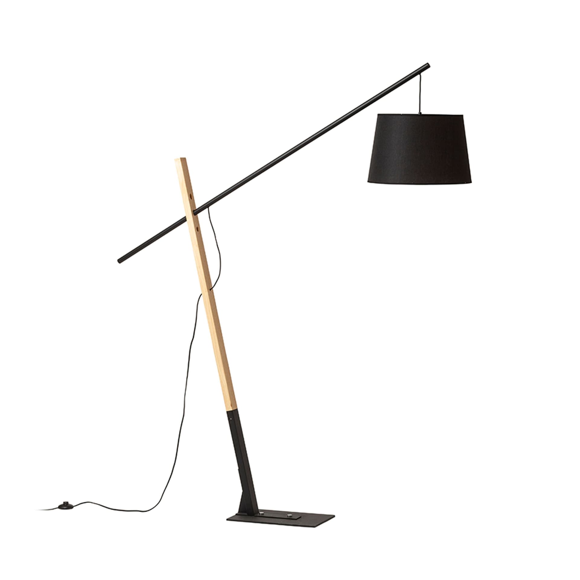 Lampadar Rendl Dante negru, lemn, 230V, LED, E27, 15W